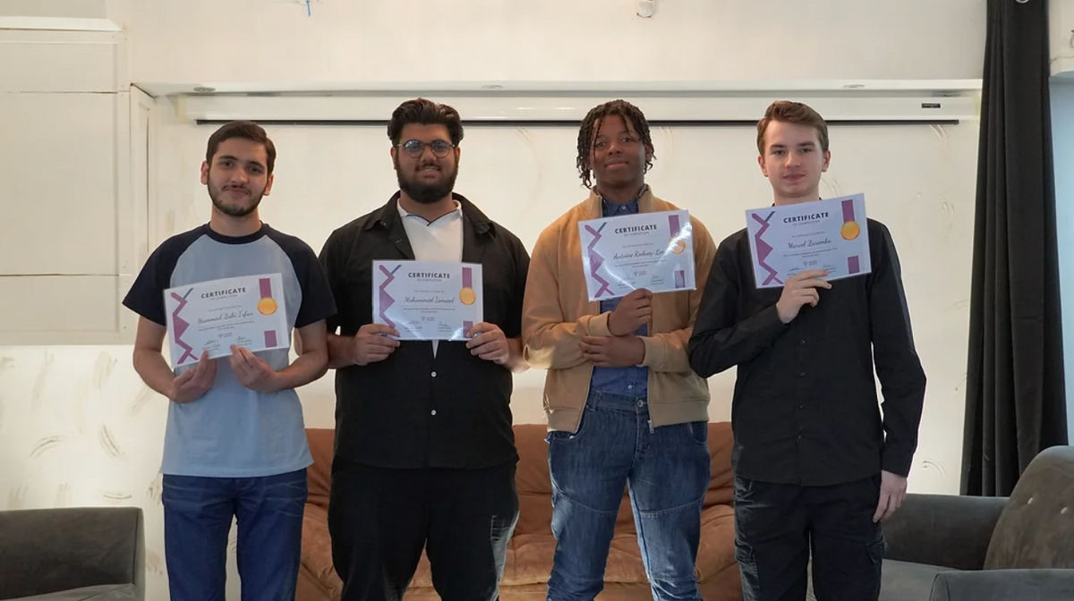 Students from Sandwell College with their certificates after a HIANA placement