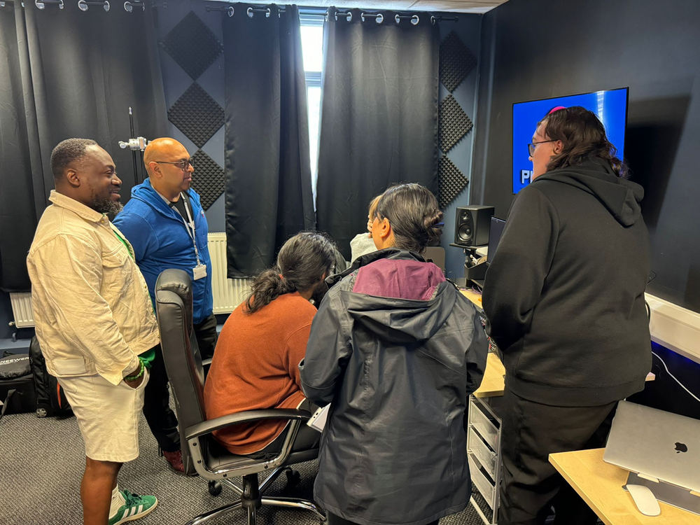 Young people on a media skills placement